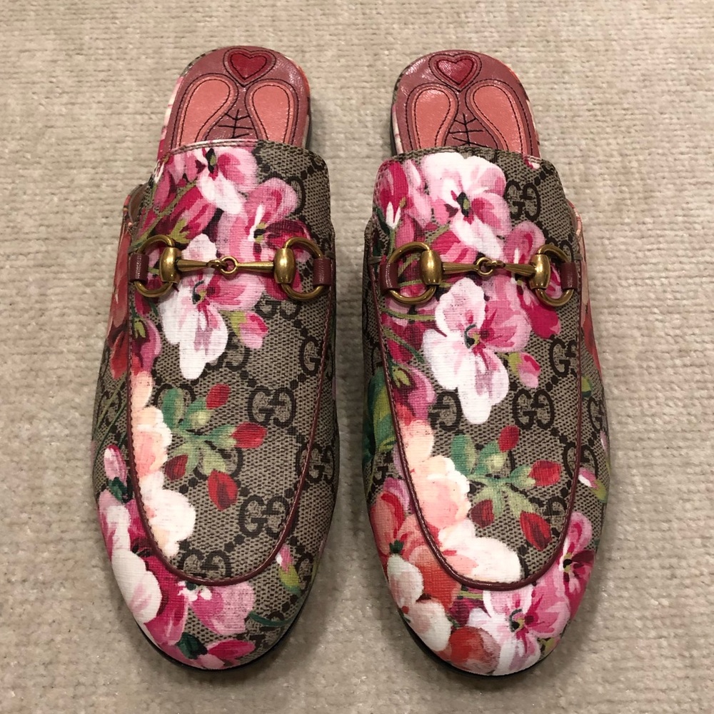 Princetown Floral Logo Mule Slipper